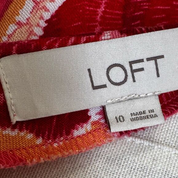LOFT Textured Floral Linen Blend Strappy Maxi Dress SZ 10 - Picture 5 of 13